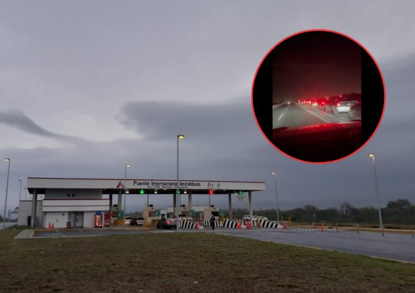 Largas filas y desesperación en puente Anzaldúas por operativo de la Guardia Nacional