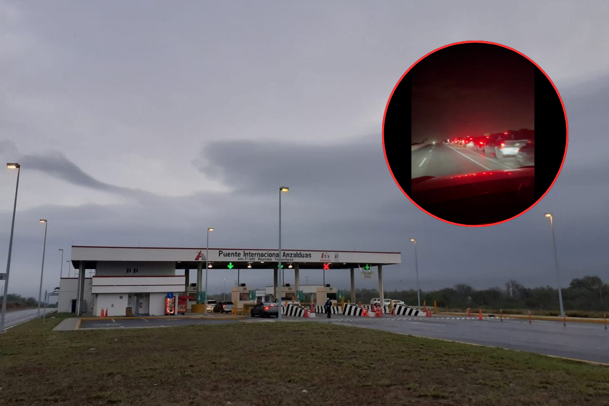 Largas filas y desesperación en puente Anzaldúas por operativo de la Guardia Nacional