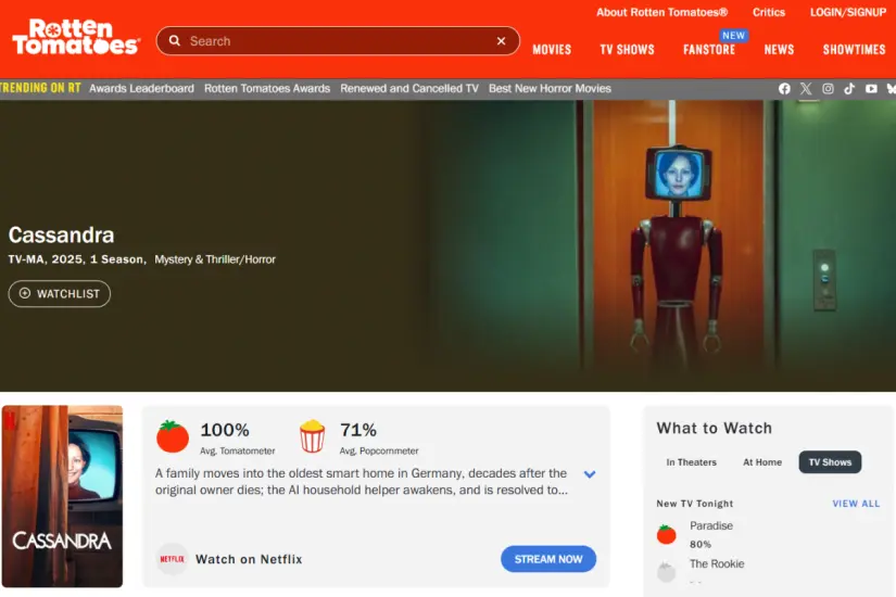 Rotten Tomatoes ofreció la calificación más alta a esta miniserie. Foto: Captura