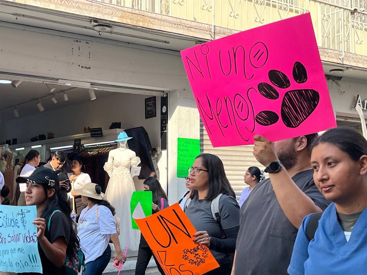 Veterinarios de Morelos manifestándose. Foto: David Mondoy