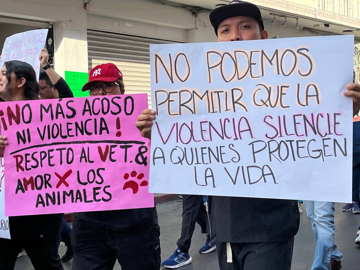 Veterinarios de Morelos manifestándose. Foto: David Mondoy