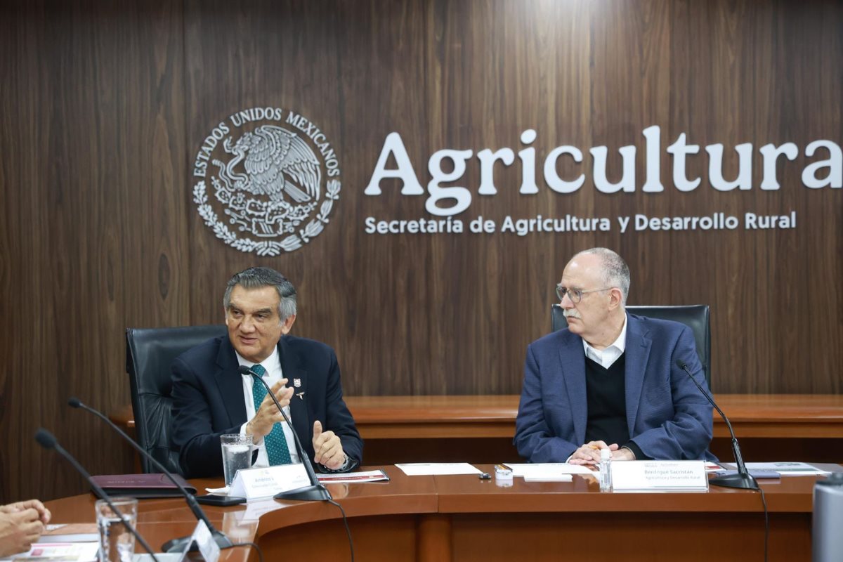 Gobernador de Tamaulipas y secretario de Agricultura en reunión de trabajo en la Ciudad de México. Foto: Gobierno de Tamaulipas