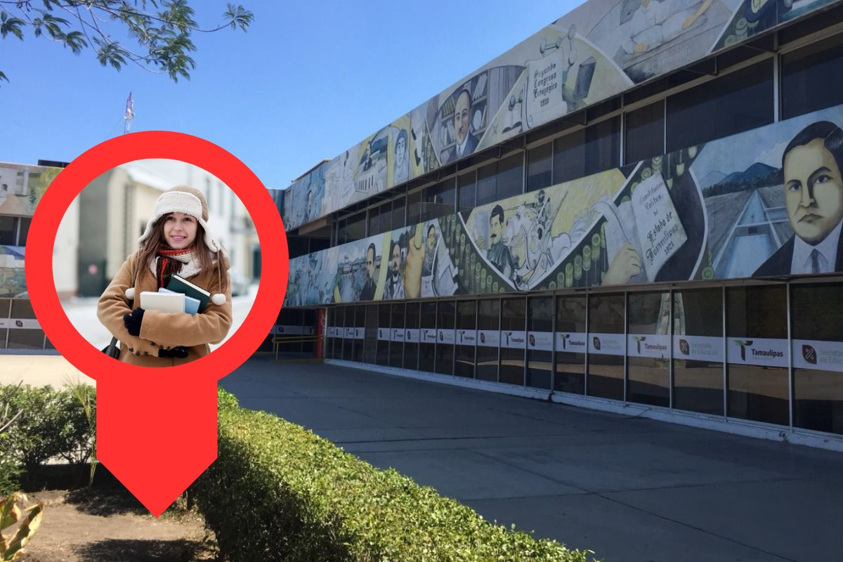 Mujer tomando sus útiles escolares. Foto: Posta Tamaulipas