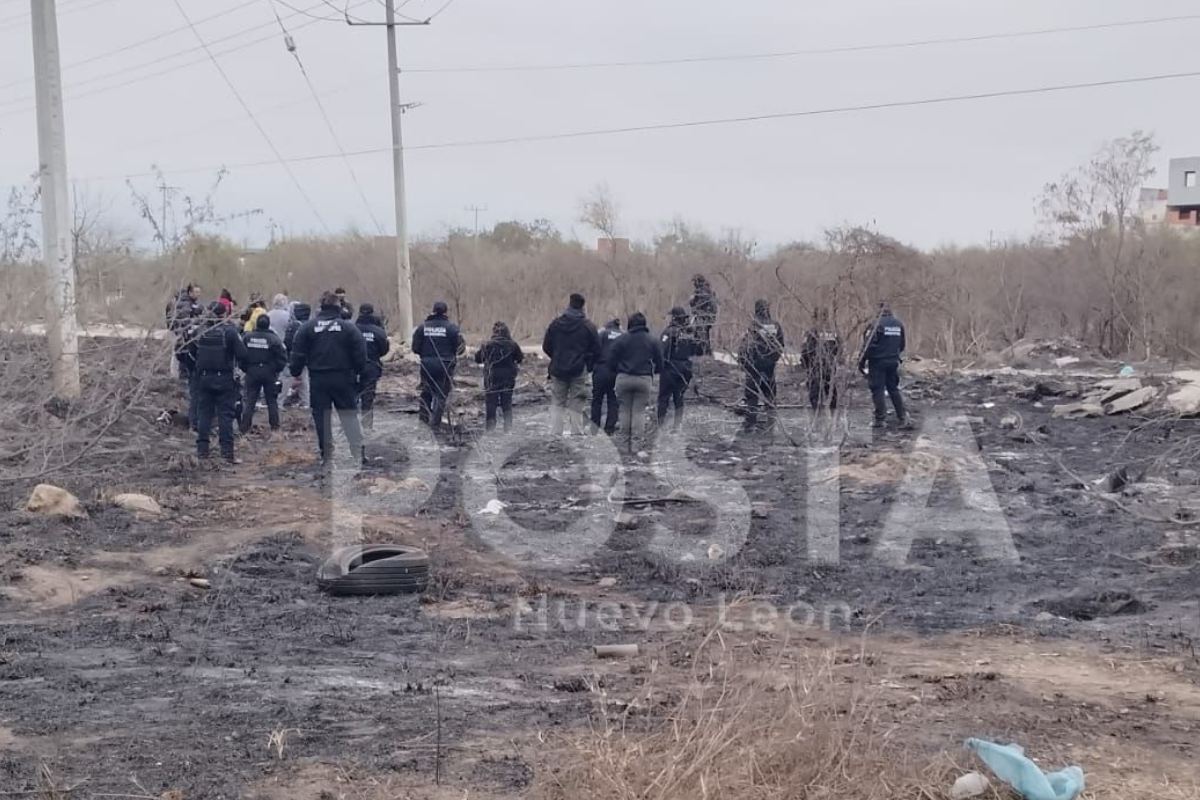 Fiscalía de Nuevo León busca restos humanos en zona baldía entre Escobedo y El Carmen