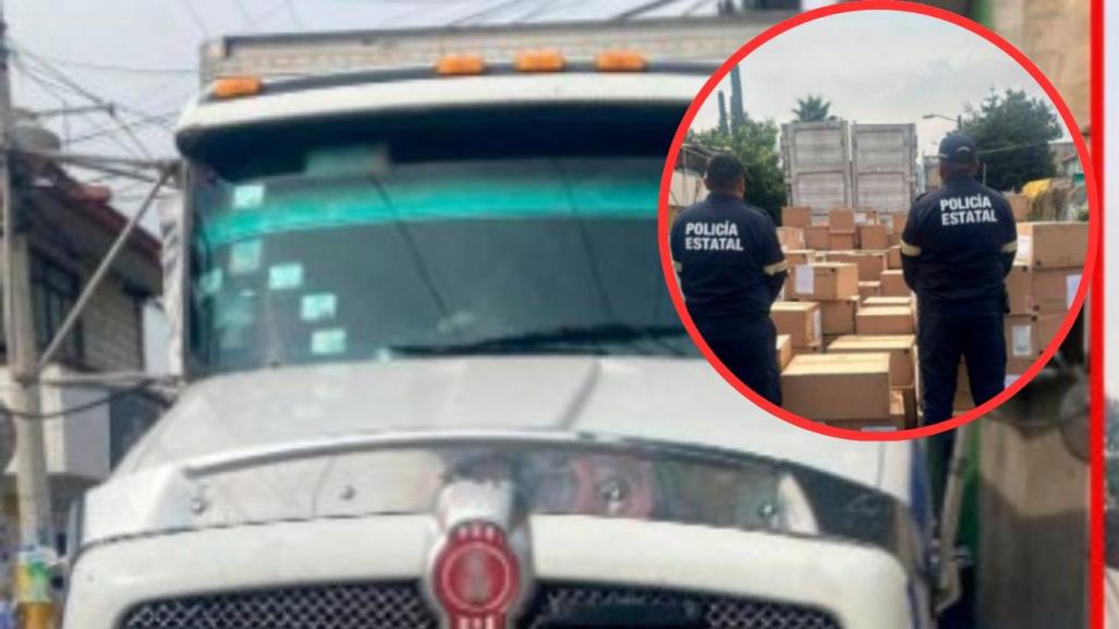 Recuperan camión con mercancía robada en el Edomex