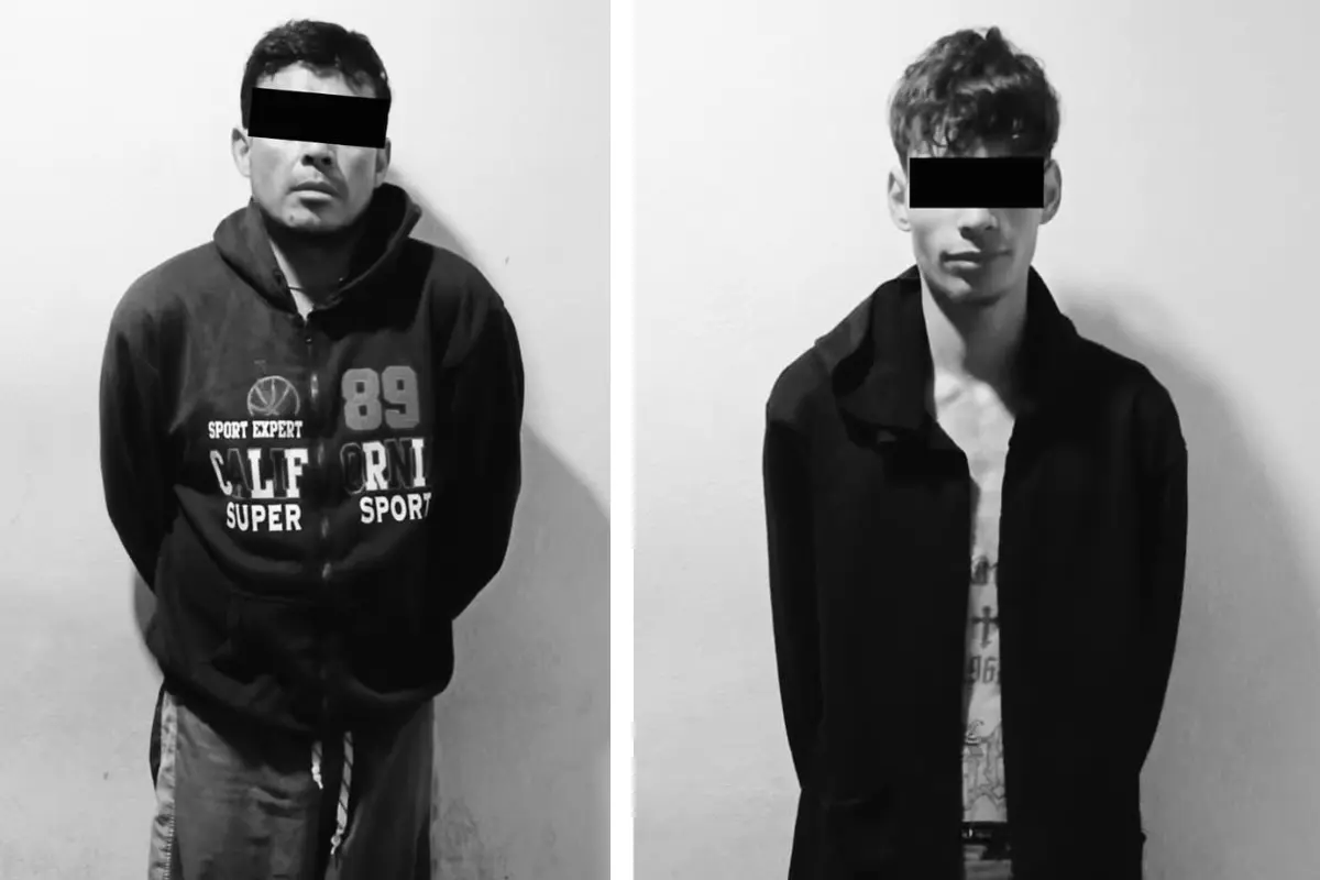 Los detenidos fueron identificados como Juan N., de 40 años, y Raúl N., de 18 años/Foto: Policía de Guadalupe