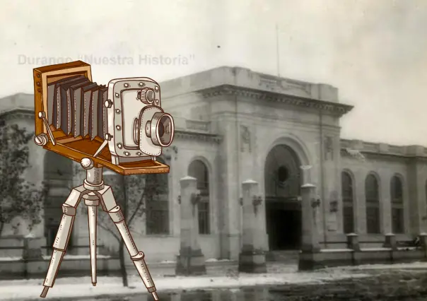 3 fotografías de la Antigua Estación del Ferrocarril de Durango en distintos momentos de su historia