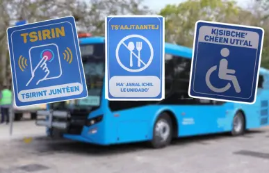 Preservan el maya con señalética en el transporte público de Yucatán