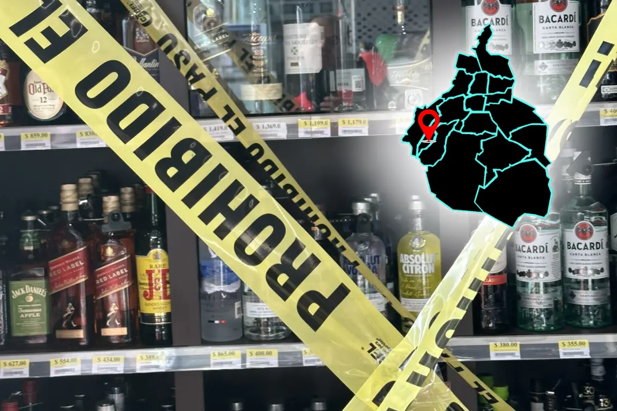 De fondo refri prohibida su venta de alcohol por ley seca, mapa de CDMX. Foto: X @cronicas_ciudad | UNAM | Canva
