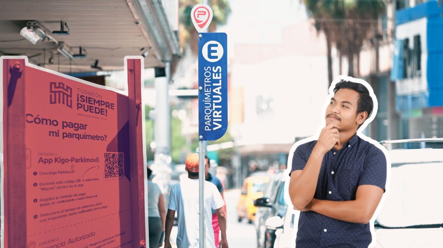 Hay distintas maneras de pagar el parquímetro digital en Torreón. (Fotografía: Gobierno de Torreón | Canva)