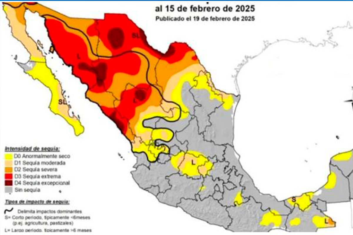 Monito de Sequía en México. Imagen: Conagua.