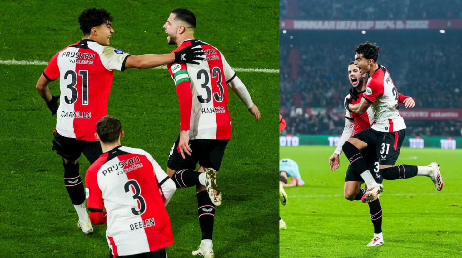 Foto: Facebook/ Feyenoord | El duranguense Stephano Carrillo, debutó con el Feyenoord de Rotterdam, disputando sus primeros minutos en el equipo.