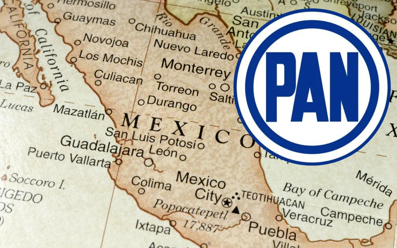 Mapa de México y PAN. Foto: PAN / Canva