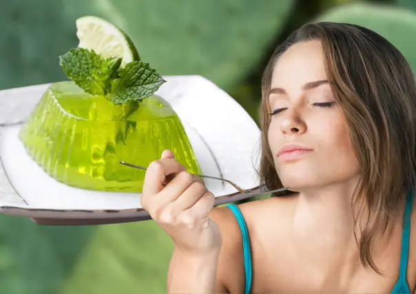 Prepara esta deliciosa gelatina de nopal, ¡es baja en calorías!