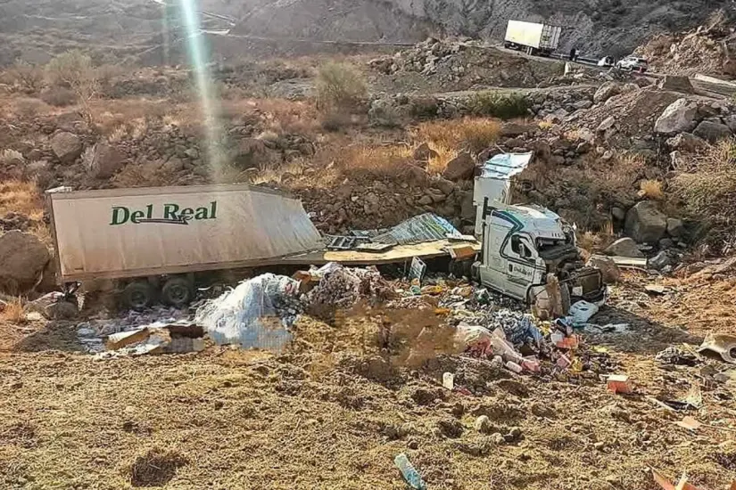 Accidente tipo volcadura en La Cuesta del Infierno. Foto: Cachanía News