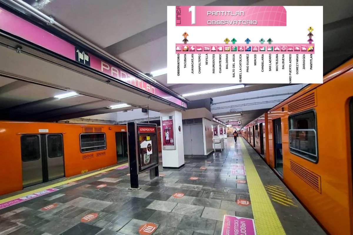 Estación Pantitlán STC Metro y lista de estaciones Línea 1. Foto: Metro CDMX | Canva