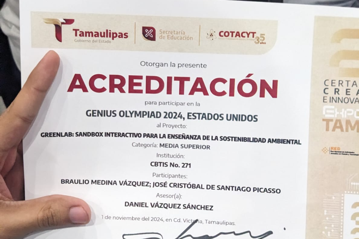 Acreditación para participar en la International Genius Olympiad a celebrarse del 09 al 13 de junio en Nueva York, Estados Unidos. Foto: Daniel Espinoza