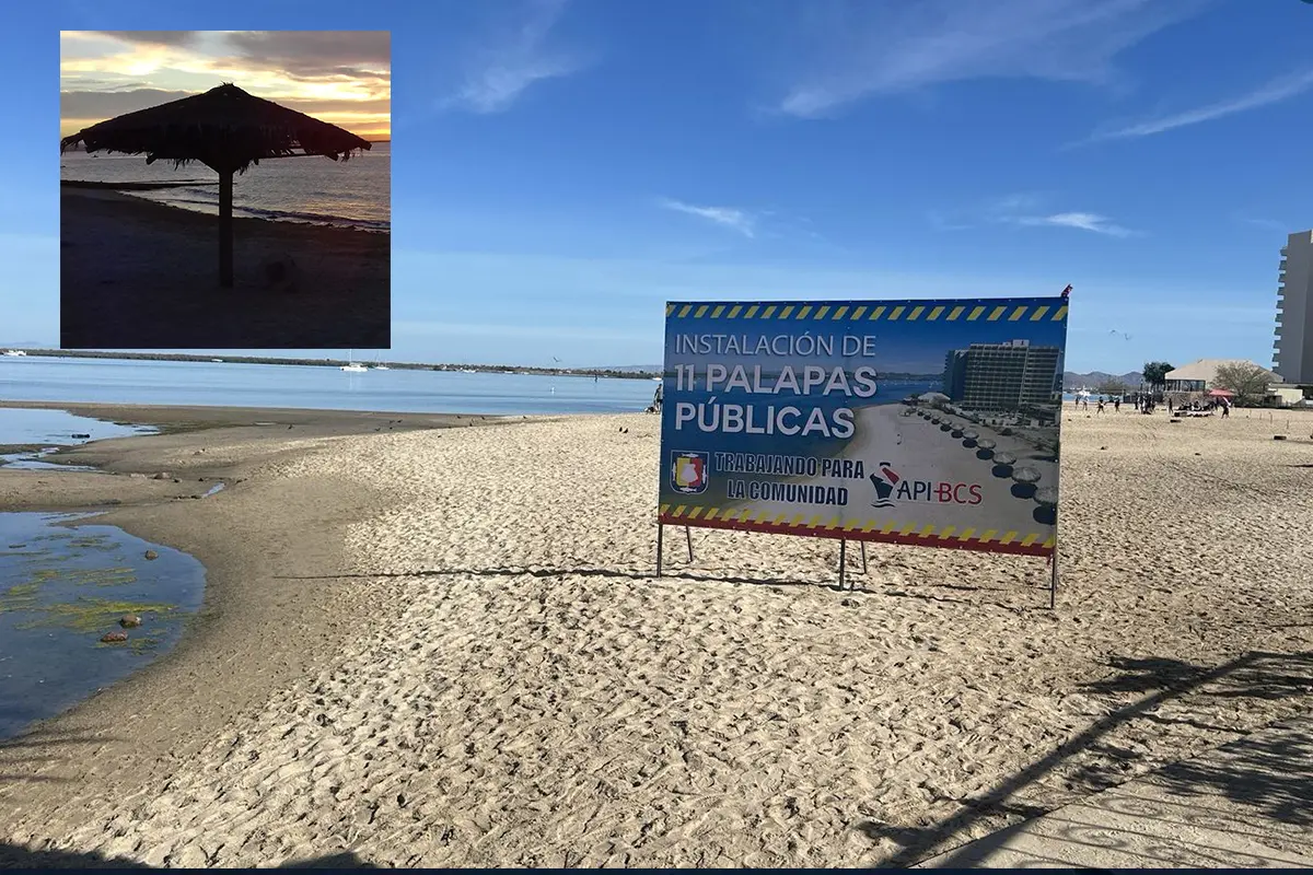 No se han dado a conocer los detalles, pero es probable que este año se construyan 11 palapas en playa La Posada. Fotos: API BCS | Modesto Peralta Delgado