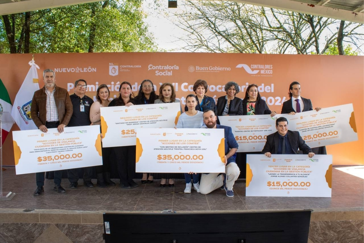 La Contraloría y Transparencia Gubernamental entregó los reconocimientos a los ganadores del XVI Premio Nacional de Contraloría Social 2024. Foto: Gobierno de Nuevo León