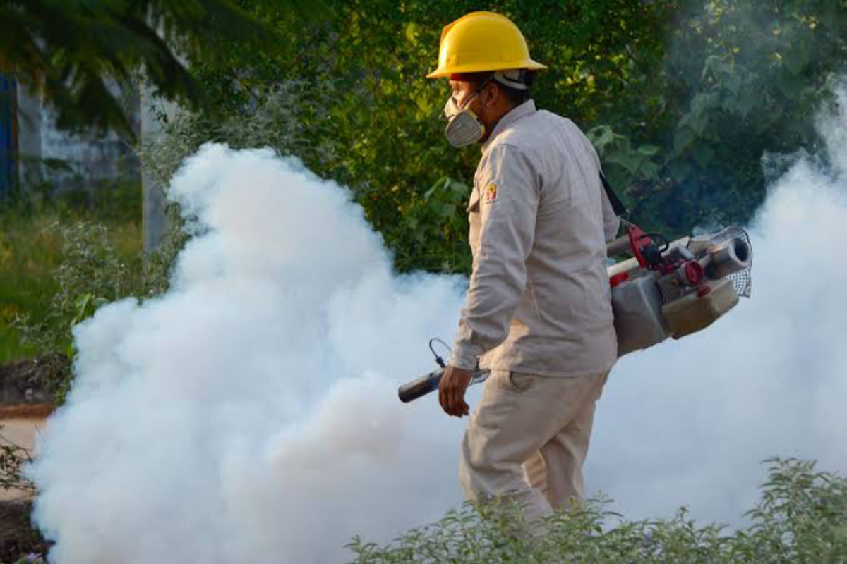 Fumigación contra el mosco transmisor del dengue. Foto: Carlos García