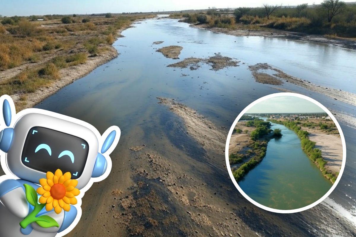 Río Sabinas en el 2050 según la IA / Foto: Grok | Canva