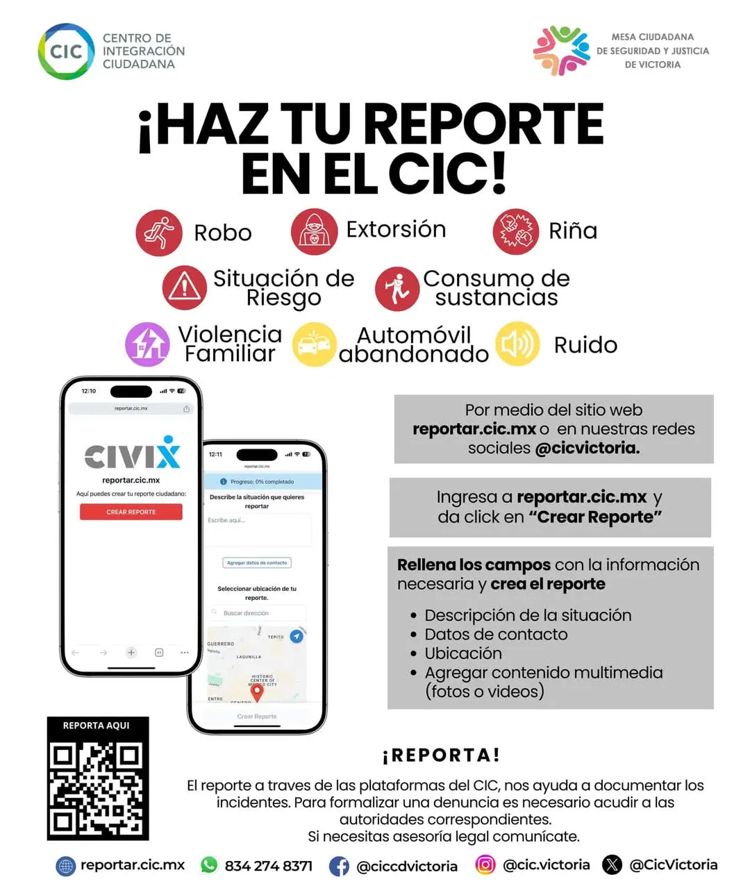 imagen recuadro Haz tu reporte en el CIC. Foto: Facebook Centro de Integración Ciudadana
