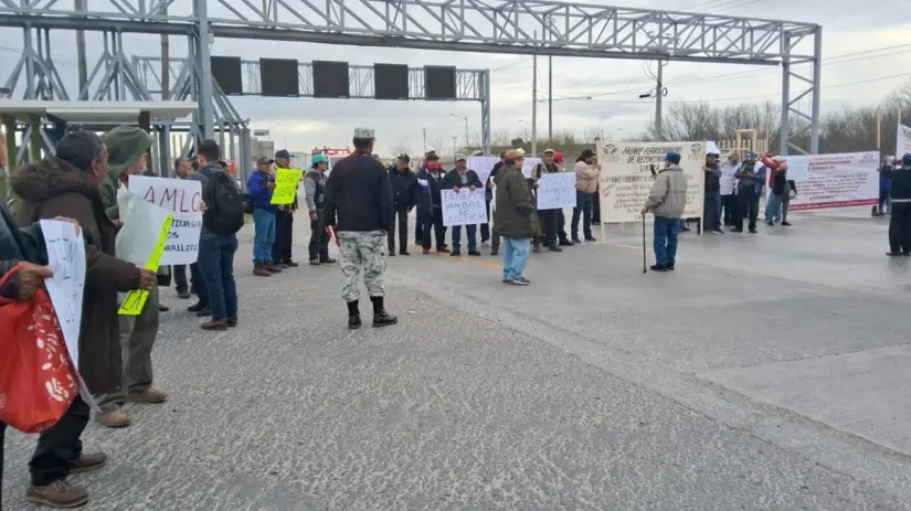 Manifestantes el día de hoy en Puente Internacional III 