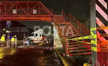 VIDEO | Tráiler derrapa y destruye puente en San Pedro Garza García y Santa Catarina