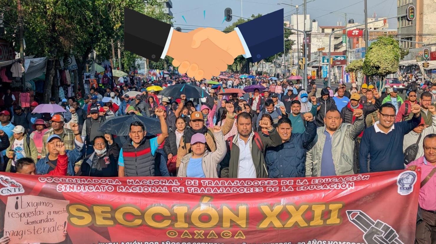 Marcha de la sección 22 SNTE-CNTE del Zócalo al Congreso de la Unión CDMX I Foto: FB Cencos Sección Veintidós