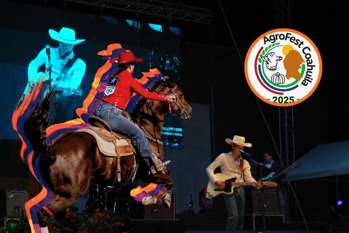 Cartelera del 01 de marzo del Agrofest Coahuila 2025. Fotos de Rodeo Estatal Coahuila, Emiliano Ortiz y Agrofest Coahuila.