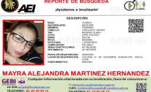 Autoridades buscan a Mayra Alejandra, desaparecida en Guadalupe