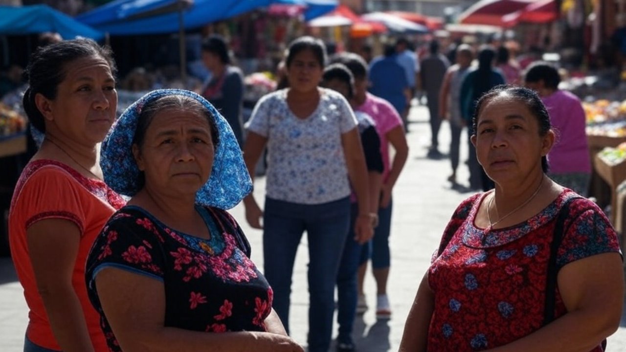 Las mujeres lograron ahuyentar al delincuente del tianguis Centenario, ubicado en la colonia El Molinito, Naucalpan. Foto: X IA Grok.