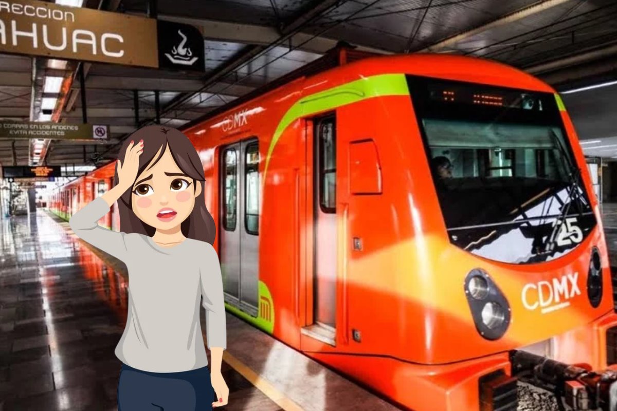 Chica en animación y vagón línea 12 del Metro. Foto: Metro CDMX y Freepik | Canva