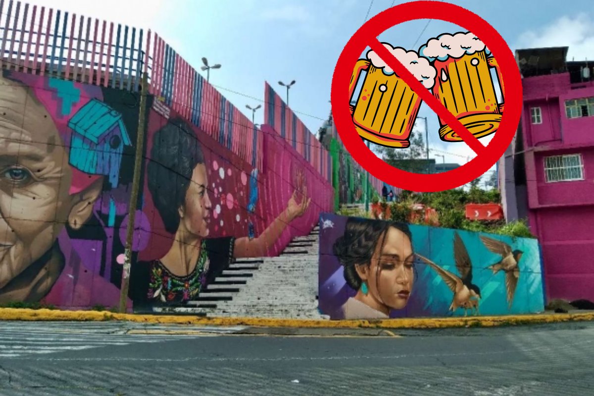 Murales de Iztapalapa y prohibición de alcohol animada. Foto: Alcaldía Iztapalapa y Canva | Canva