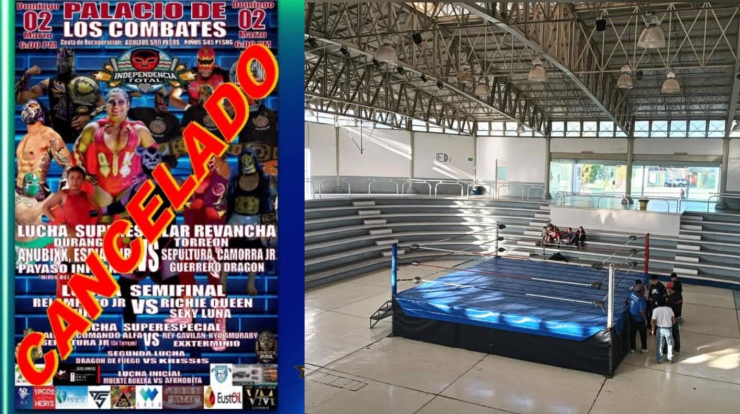 Foto: Facebook/ Balkan Durango. | Se canceló una función de lucha libre en Durango prevista para este Domingo 2 de marzo. 