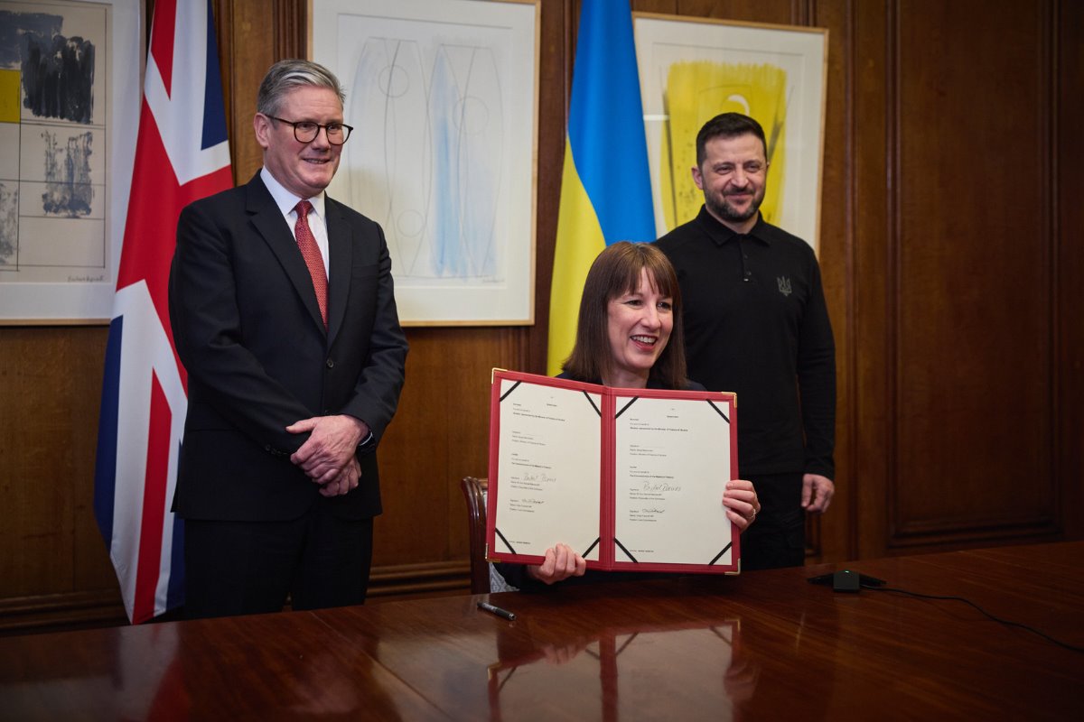 Primer Ministro del Reino Unido, Keir Starmer y el presidente de Ucrania. Créditos: X (@ZelenskyyUa).