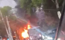 Camión de transporte público se incendia en alcaldía Coyoacán