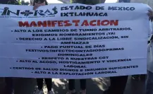 ¡Denuncian acoso laboral en IMSS! Trabajadores bloquearon Periférico Norte