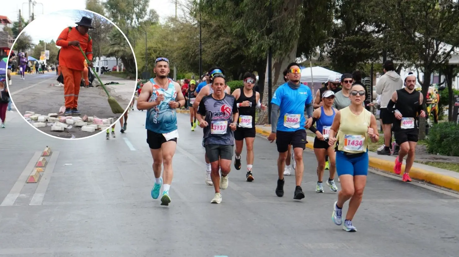 Los trabajadores de La Ola tuvieron una ardua labor con el recorrido del Maratón Lala. (Fotografía: Gobierno de Torreón)