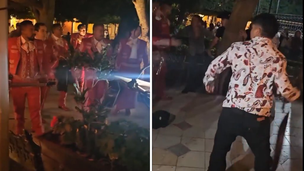 Mariachis y troqueros arman zafarrancho en Jardín Principal de Guanajuato