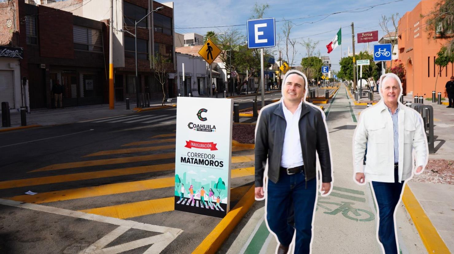 El gobernador Manolo Jiménez y el alcalde de Torreón, Román Cepeda, inauguraron el Corredor Matamoros. (Fotografía: Román Cepeda)