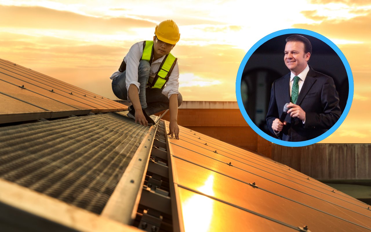 El gobernador del estado, Esteban Villegas informó que se establecerán mesas de trabajo para la instalación de un parque solar. Foto: Especial.