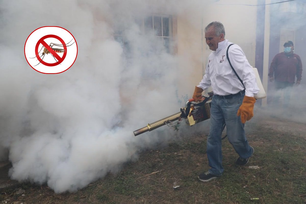 Secretario de Salud se une a la campaña de fumigación contra el dengue en Altamira | Foto: SST