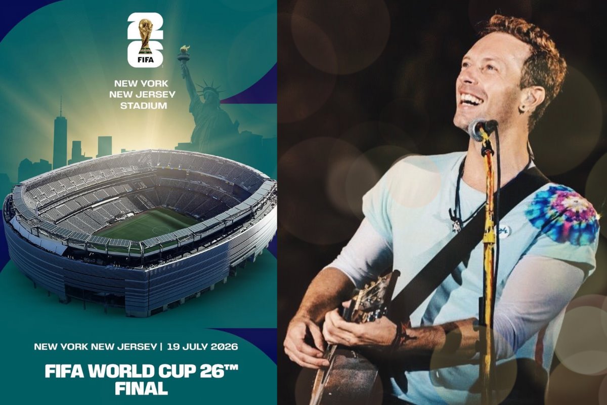 Chris Martin, vocalista de Coldplay (Foto: IG @fifaworldcup, @coldplay / Canva)