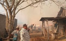 Incendio amenaza a la población de un ejido de Tula, Tamaulipas