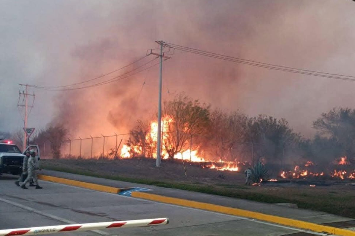 El fuego se propagó rápidamente alrededor del Puente Los Indios debido a las ráfagas de viento ocasionadas por la entrada del frente frío 31. Foto: Redes sociales