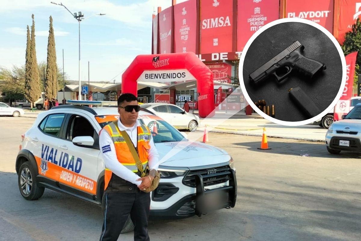 Elementos de transito portaran armas en Torreón / Foto: Tránsito Torreón / Canva