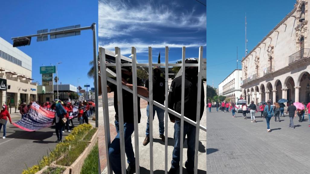 Manifestantes por todos lados: hacen protestas en Durango jubilados, normalistas y cocopos