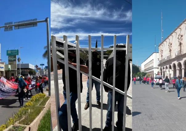 Manifestantes por todos lados: hacen protestas en Durango jubilados, normalistas y cocopos