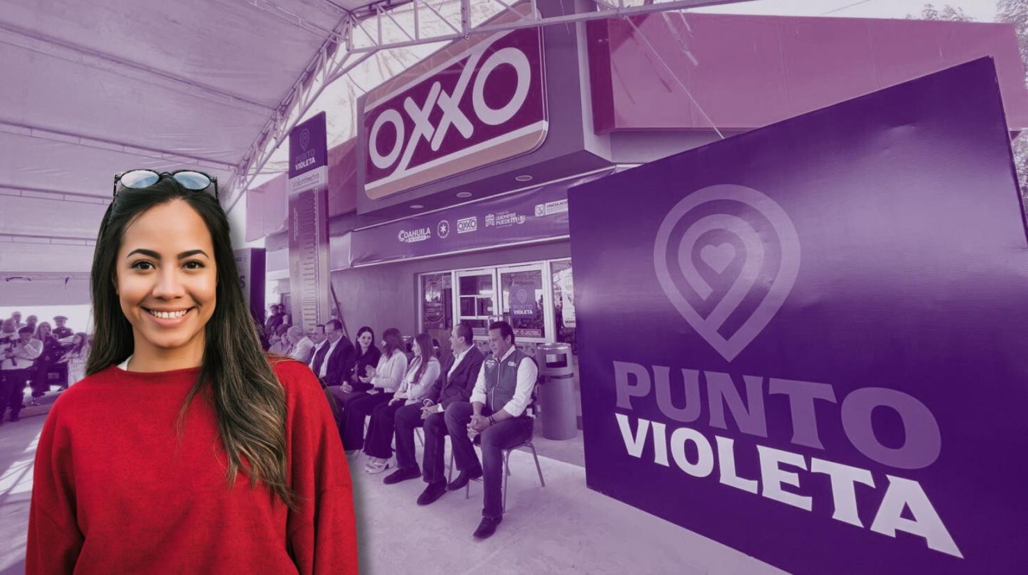 El Gobierno de Coahuila instaló distintos Puntos Violetas en tiendas Oxxo de Saltillo, Ramos Arizpe y Torreón. (Fotografía: Gobierno de Coahuila)